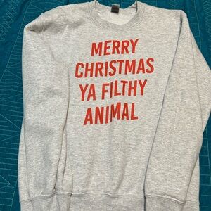 Pink Lily Gray Christmas Sweatshirt